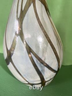 Large Vintage Mdina Glass Vase 1970s Malta 40cm Earthtones Hand Blown Art Glass