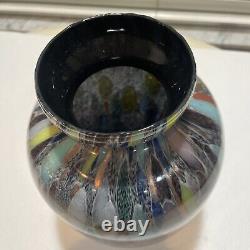 Large Vintage Mid Century Italian 12 Azzurra Maestri Vetrai Art Glass Vase