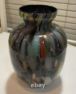 Large Vintage Mid Century Italian 12 Azzurra Maestri Vetrai Art Glass Vase