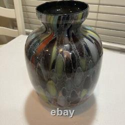 Large Vintage Mid Century Italian 12 Azzurra Maestri Vetrai Art Glass Vase