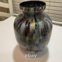 Large Vintage Mid Century Italian 12 Azzurra Maestri Vetrai Art Glass Vase