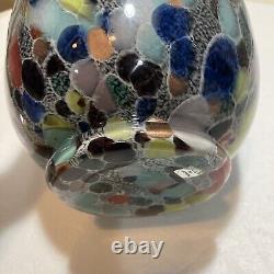 Large Vintage Mid Century Italian 12 Azzurra Maestri Vetrai Art Glass Vase