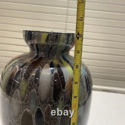 Large Vintage Mid Century Italian 12 Azzurra Maestri Vetrai Art Glass Vase