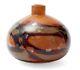 Large Vintage Wmf Ikora Art Glass Vase / Lamp Base In Orange And Burgundy