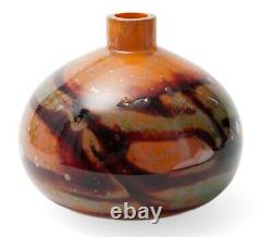 Large Vintage WMF Ikora Art Glass Vase / Lamp Base in Orange and Burgundy