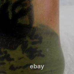 Legras Pâte de Verre art nouveau/art deco painted art glass vase