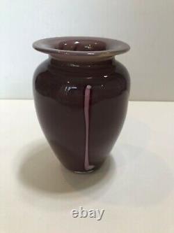 Linda Backus Art Glass Vase, Signed, 7 Tall, 5 Widest, Weight is 2 Lbs