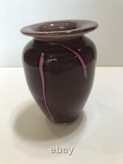 Linda Backus Art Glass Vase, Signed, 7 Tall, 5 Widest, Weight is 2 Lbs