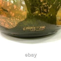 Lionel Pearce Rare Etched Antique Collectible Glass Vase Vintage c. 1900s