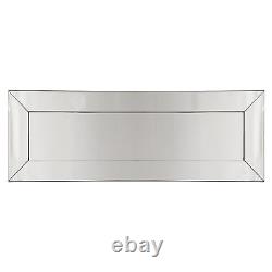 Livia Silver Glass Framed Full Length Bevelled Dressing Wall Mirror 120cm x 40cm