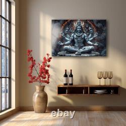 Loed Shiva Wall Art, Spiritual Wall Art, Glass Printing, Housewarming Gift