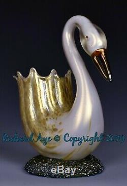 Loetz Austria Art Glass Swan Vase Circa 1892