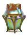 Loetz Austria Candia Silberiris Footed Vase 9.75 Inch Tall Exquisite Art Glass