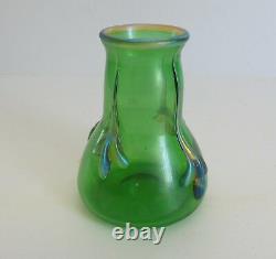 Loetz CRETA GLATT Art Glass Vase, Iridescent Accents, c. 1910