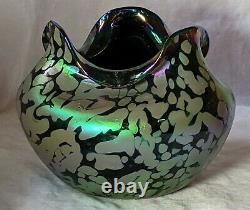 Loetz Era Iridescent Art Glass Vase Czech Bohemian Nouveau No Reserve