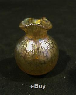 Loetz Iridescent Art Nouveau Glass Art Glass Oil Spot Miniature Vase