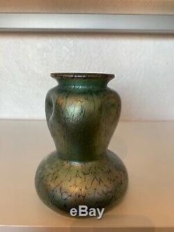 Loetz Iridescent Papillion Glass Vase Antique Vintage 1900's Art Nouveau