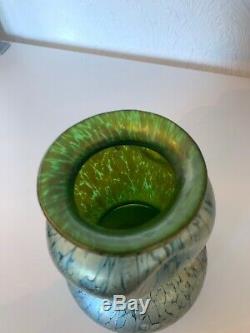 Loetz Iridescent Papillion Glass Vase Antique Vintage 1900's Art Nouveau