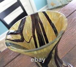 Loetz Kralik Pallme Koenig Burgundy Swirl on Gold Art Glass Vase ca. 1900