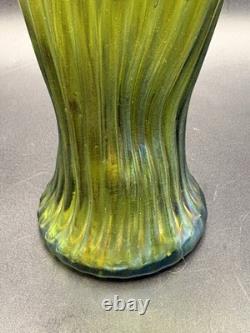 Loetz Ribbed Trifid Iridescent Vase
