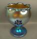 Loetz /czech Art Glass Footed Vase With Applied Flowers
