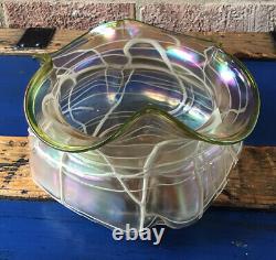 Loetz iridescent CANDIA Art Nouveau Glass Vase ROSE BOWL