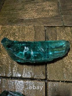 Long Aqua Green Slag Glass / Decorative Art Glass Piece 7.5kg