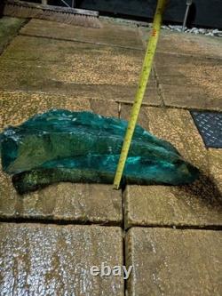 Long Aqua Green Slag Glass / Decorative Art Glass Piece 7.5kg