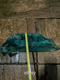 Long Aqua Green Slag Glass / Decorative Art Glass Piece 7.5kg
