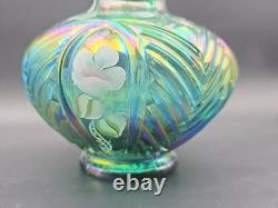 Lovely Fenton Art Glass Vase Iridescent Hand Painted Kelley