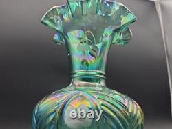 Lovely Fenton Art Glass Vase Iridescent Hand Painted Kelley