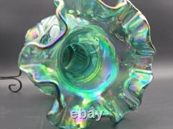 Lovely Fenton Art Glass Vase Iridescent Hand Painted Kelley