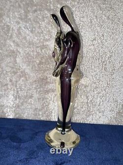 Lovers embracing standing couple Murano art glass sculpture figurine 13 inches