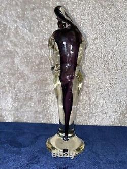 Lovers embracing standing couple Murano art glass sculpture figurine 13 inches