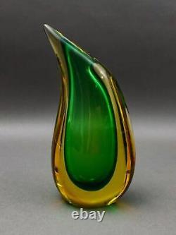 Luigi Onesto Italian Oggetti Murano Sommerso Art Glass Tear Drop Vase 9 5/8