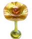 Lundberg Studio Art Glass Gold Iridescent Jack In Pulpit Vase. #091804