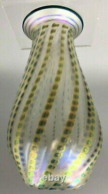 Lundberg Studios Iridescent Art Glass Vase Signed / Dated 2011