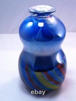 M Design Art Glass Blue Millefiori Vase PW-114 Kitchen