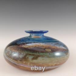 MARKED Isle of Wight Studio / Michael Harris Aurene Glass Squat Vase