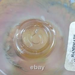 MARKED Isle of Wight Studio / Michael Harris Aurene Glass Squat Vase