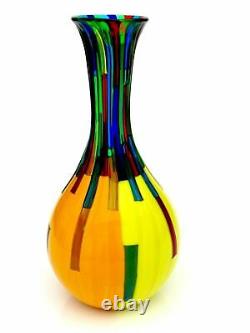 MASSIVE Signed Ballarin Giant Murano Art Glass Pezzato Opaque Vase/Certificate