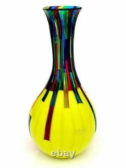 MASSIVE Signed Ballarin Giant Murano Art Glass Pezzato Opaque Vase/Certificate