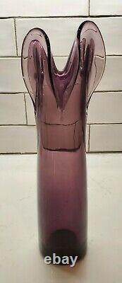 MCM 11 #6010 Amethyst Purple Vase Wayne Husted Blenko Studio Pulled Art Glass
