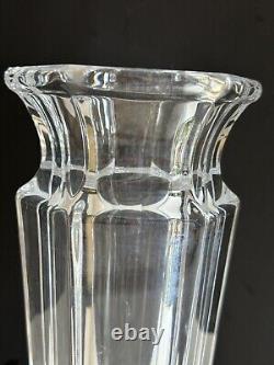 MCM France Leaded Crystal Vase Signed 9 Hexagon Heavy Clear