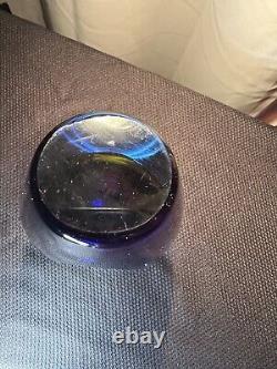 MCM, Murano Sommerso Glass Vase, Faceted Geometric, Italian Vase