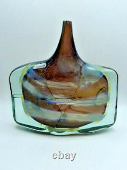 MDINA Malta Glas Vase Michael HARRIS Art Glass Fish / Axe Head Vase