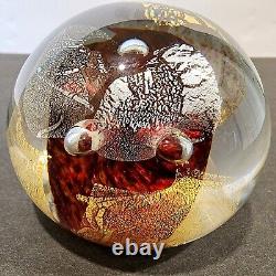 MIKE HUNTER Twists Art Glass Studio 1/1 Paperweight Made in Scotland Orig. Label