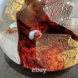 MIKE HUNTER Twists Art Glass Studio 1/1 Paperweight Made in Scotland Orig. Label