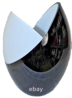 MURANO Art Glass Cased Black/White Wide Vase by Carlo Nason Hand Made Italy New