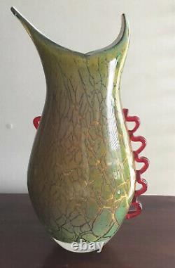 Magnificant Large Vintage Murano picasso style face art glass vase